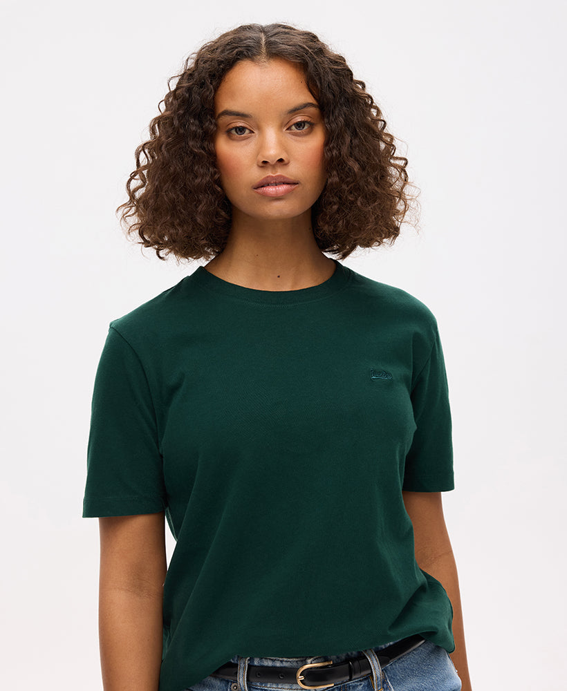 Essential Logo Embroidered Tee | Enamel Green