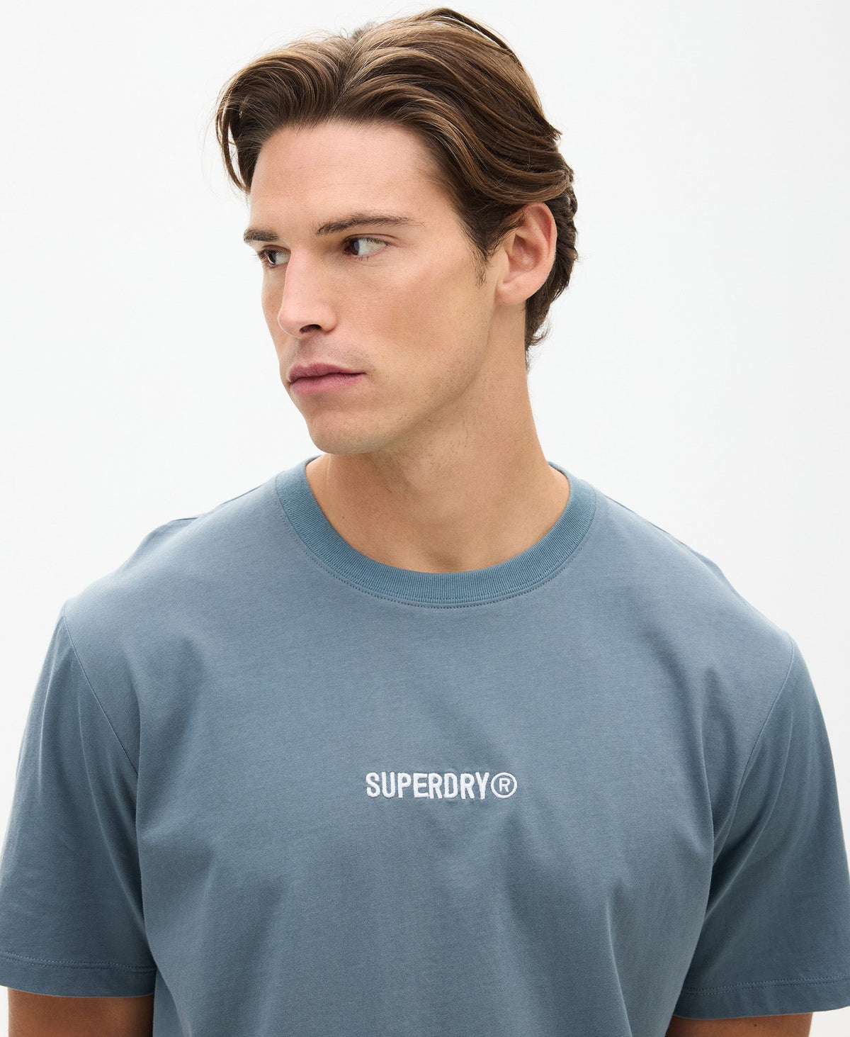 Micro Logo Tee | Stormy Weather Blue