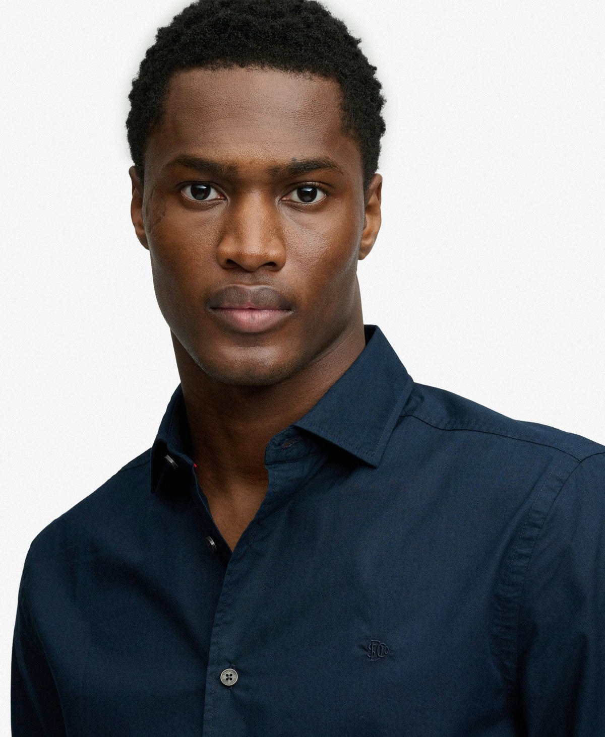 Cut Away Poplin Long Sleeve Shirt | Eclipse Navy