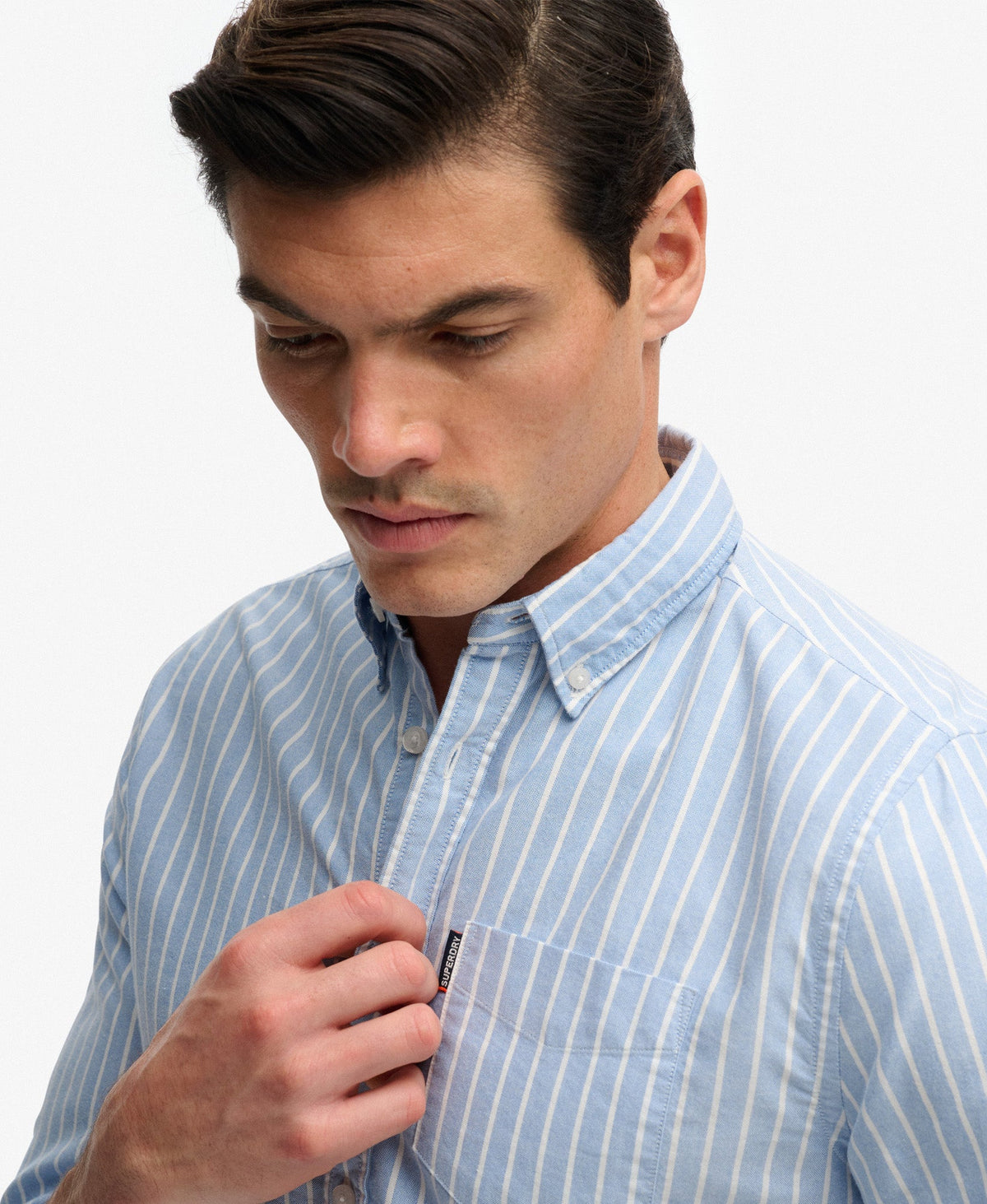 Essentials Oxford Shirt | Broker Blue Stripe
