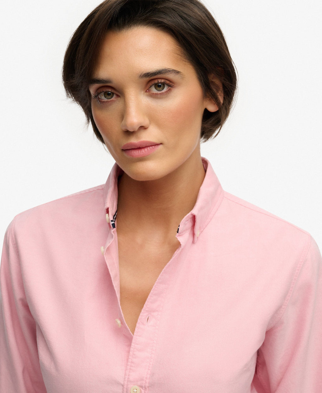 Slim Oxford Long Sleeve Shirt | City Pink Chambray Oxford