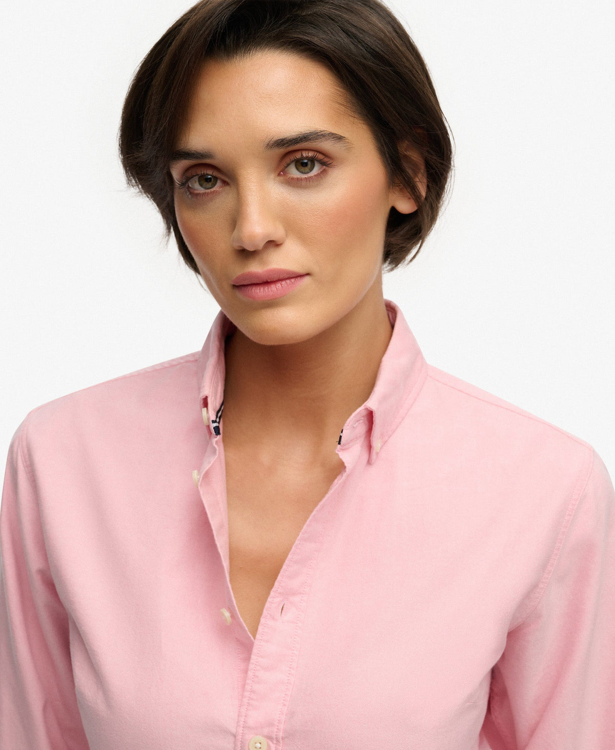 Slim Oxford Long Sleeve Shirt | City Pink Chambray Oxford