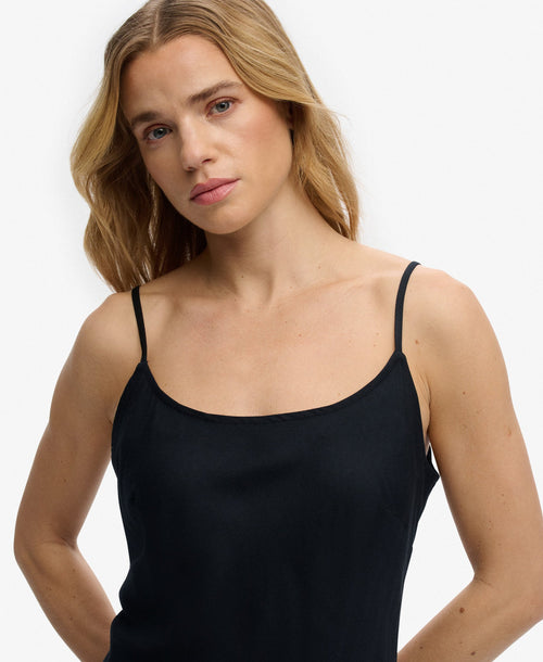 Bias Slim Fit Cut Maxi Slip Dress | Black