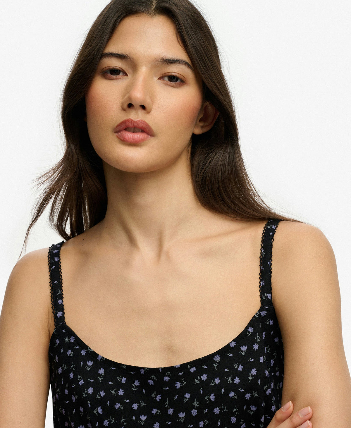 Printed Slim Fit Cami Mini Dress | Black Ditsy Floral