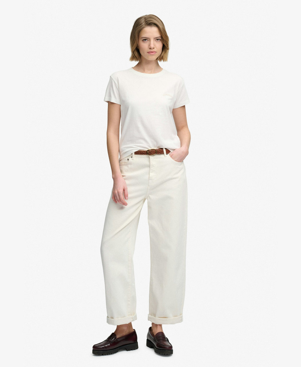 High Rise Wide Leg Jean | Ecru Denim 30