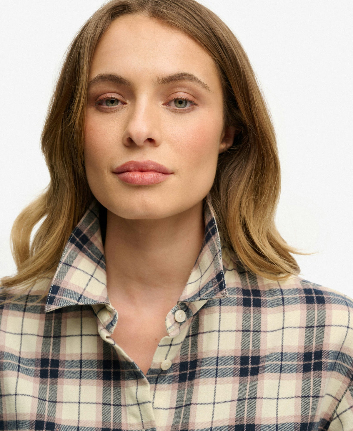 Check Flannel Relaxed Shirt | Off White Mix Check