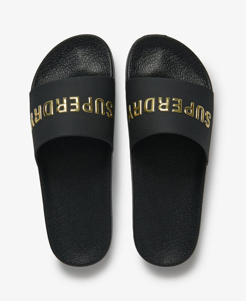 Premium Metallic Pool Slide | Black/Gold
