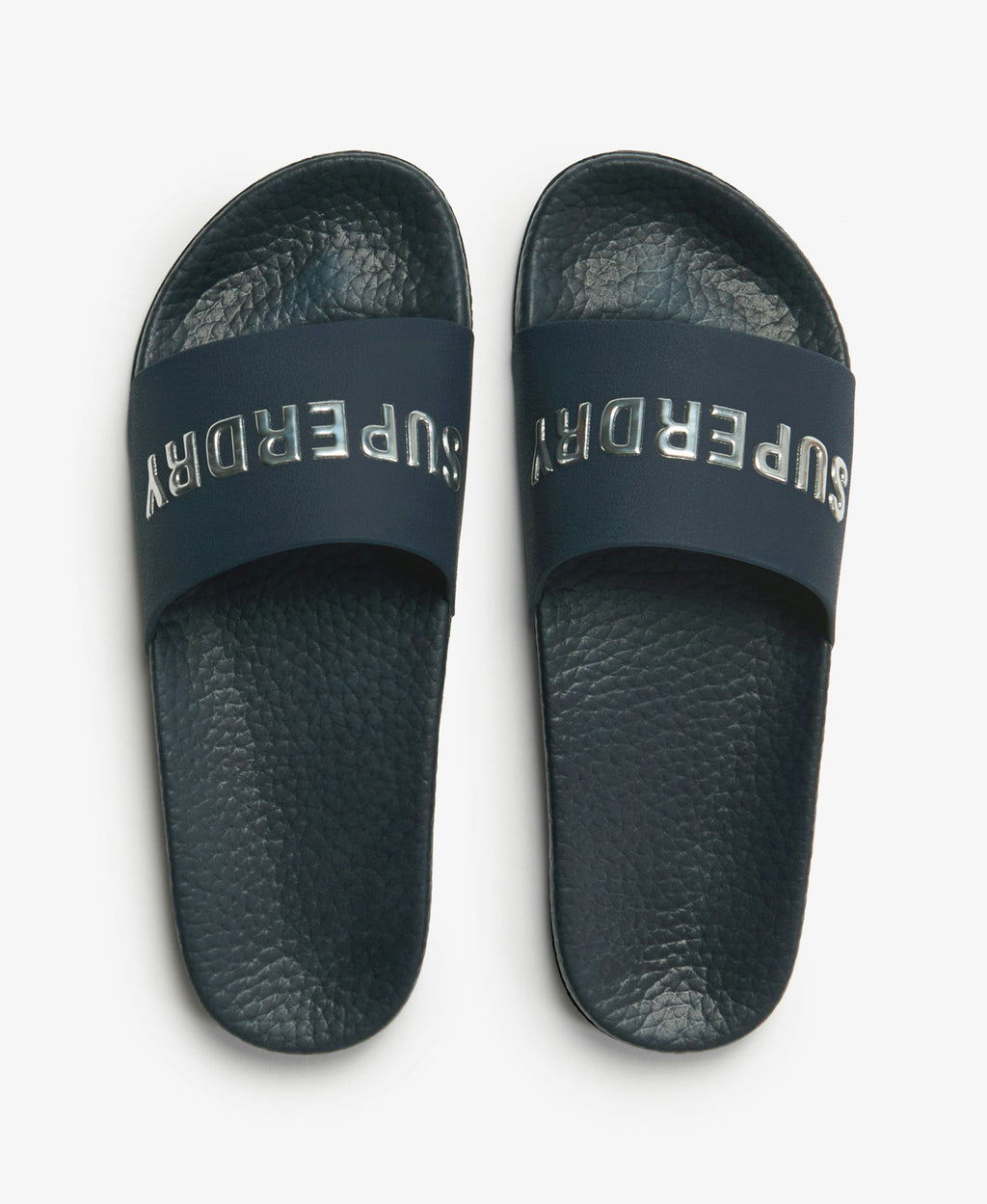 Premium Metallic Pool Slide | Blueberry Navy/Silver