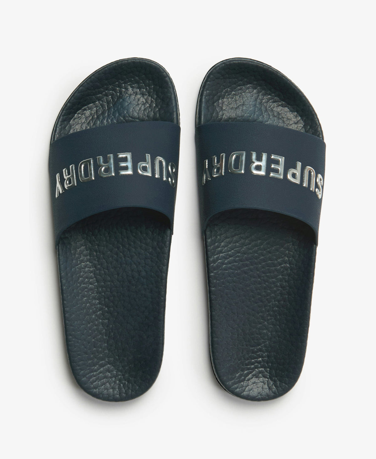 Premium Metallic Pool Slide | Blueberry Navy/Silver