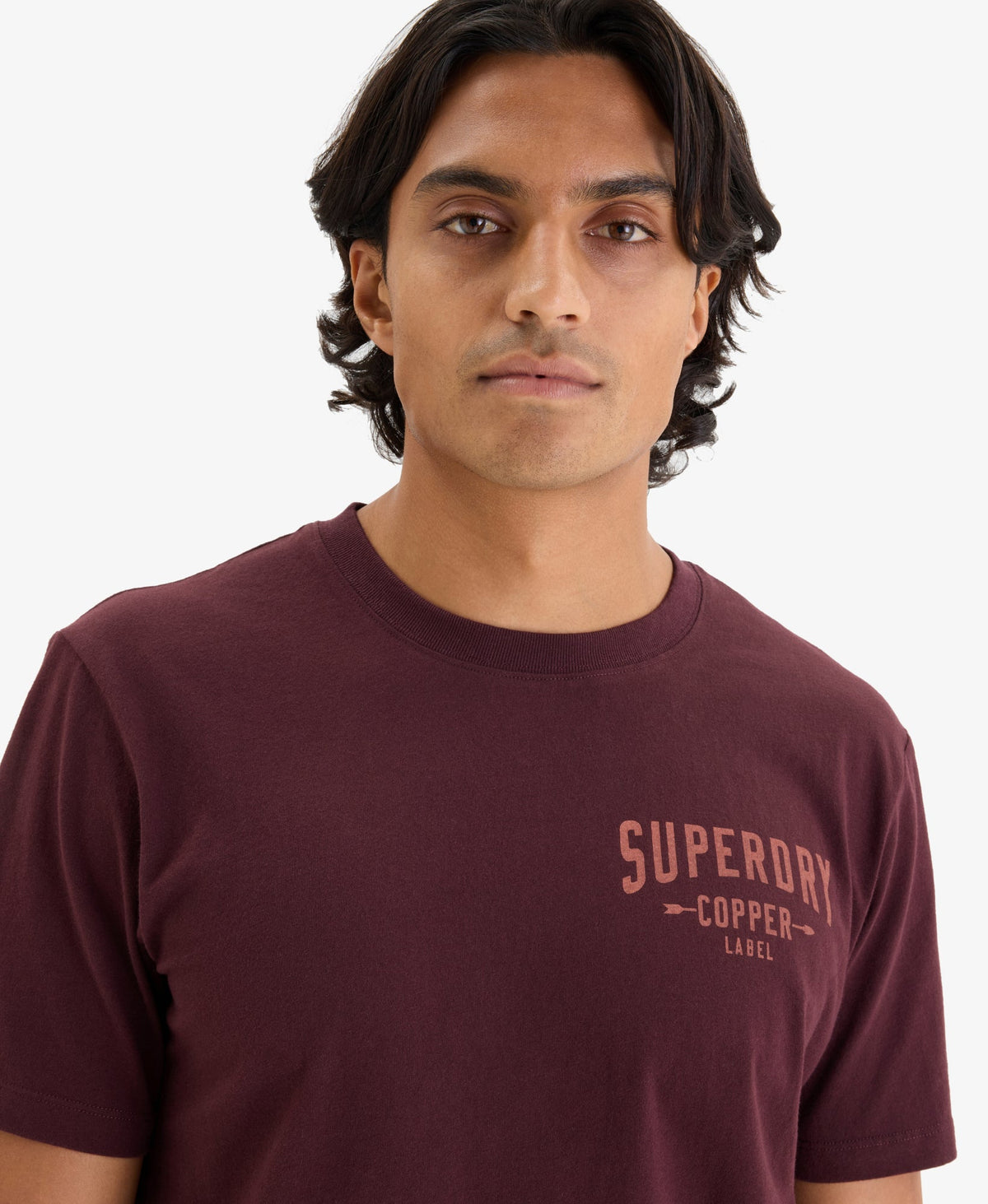 Copper Label Chest Tee | Rich Deep Burgundy