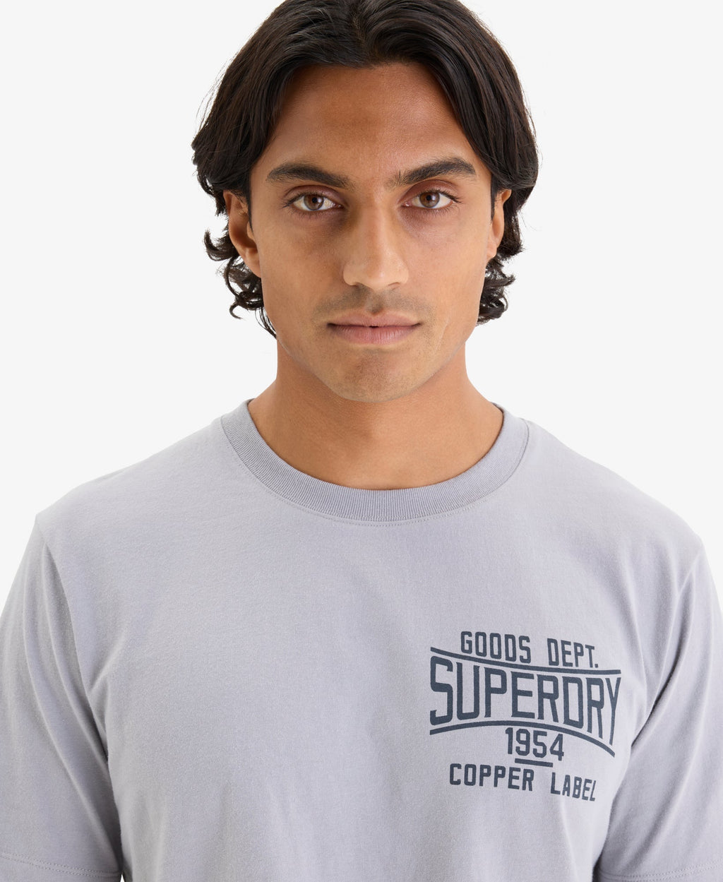Copper Label Chest Tee | Sleet Grey