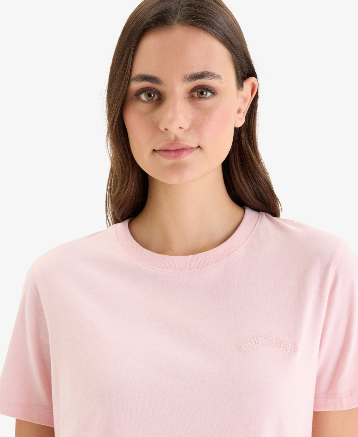 Essential Logo Embroidered Tee | Pale Rose Pink