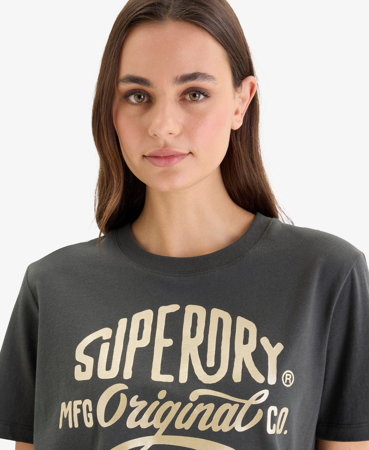 Luxe Metallic Logo Relaxed Tee | Washed Black