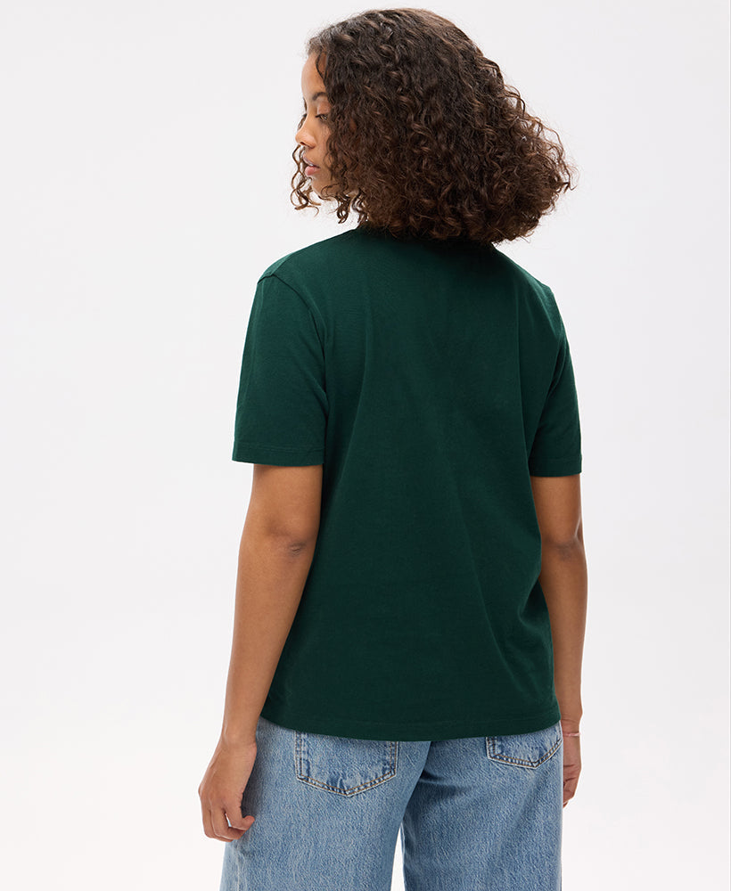 Essential Logo Embroidered Tee | Enamel Green