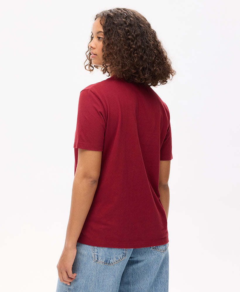 Essential Logo Embroidered Tee | Rich Burgundy