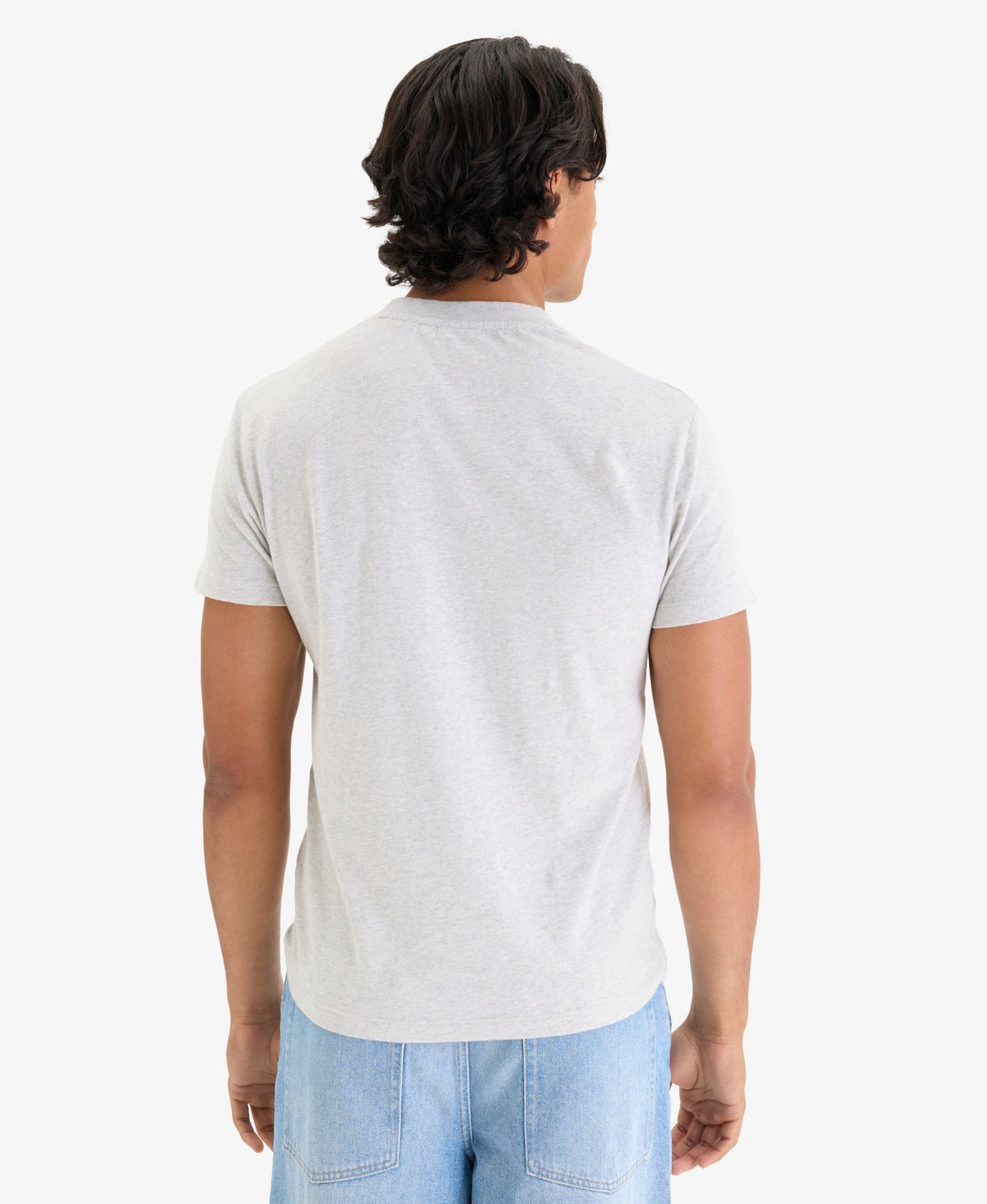 Essential Logo Embroidered Slim Fit Tee | Glacier Grey Marle