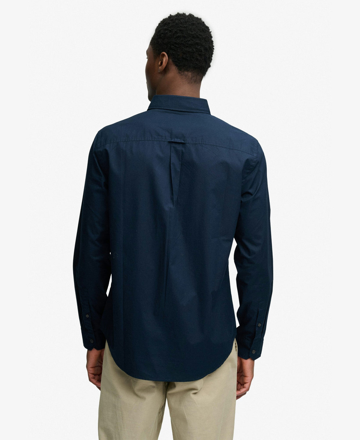 Cut Away Poplin Long Sleeve Shirt | Eclipse Navy