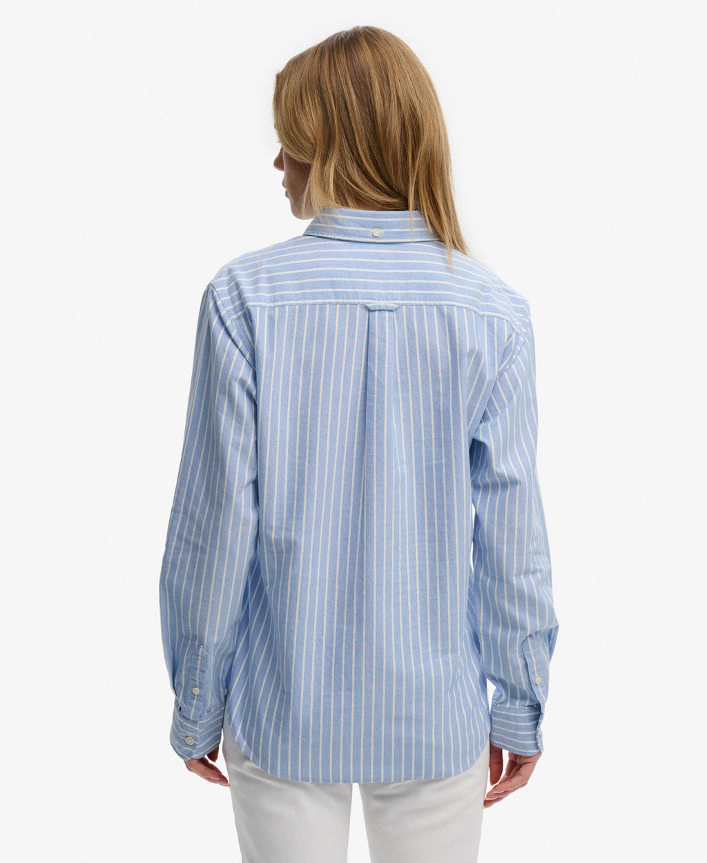 Slim Oxford Long Sleeve Shirt | Broker Blue Stripe