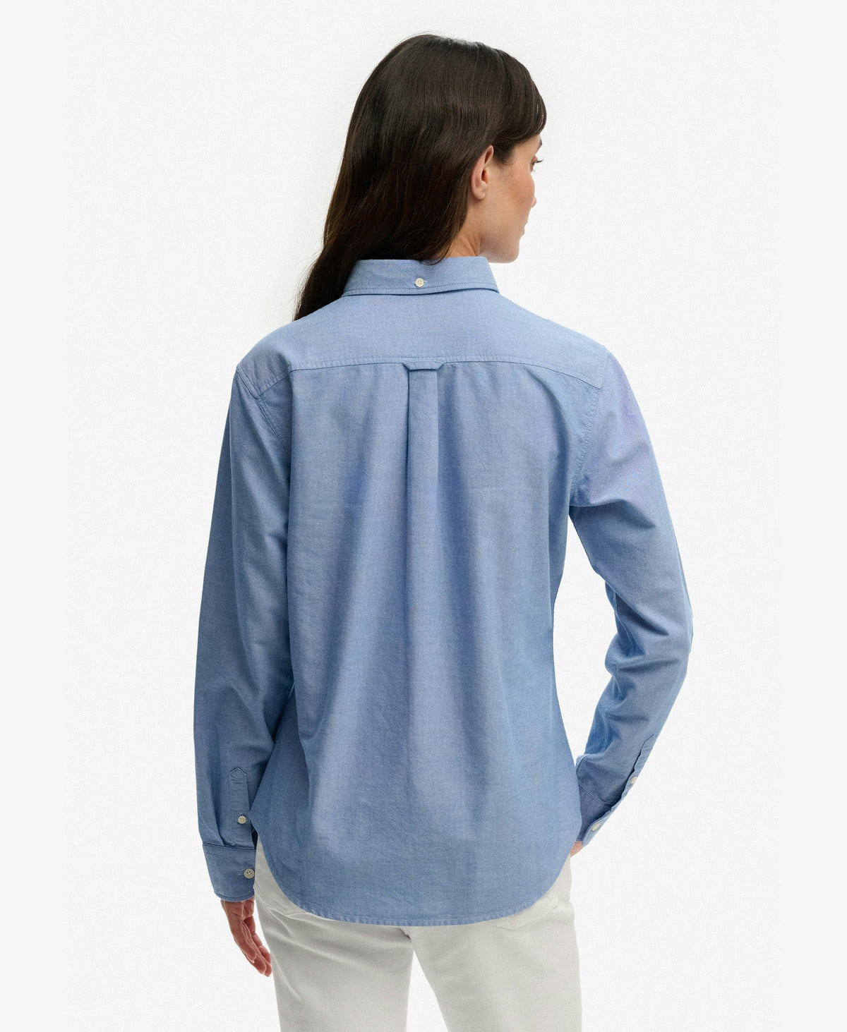 Slim Oxford Long Sleeve Shirt | Azure Blue Chambray Oxford