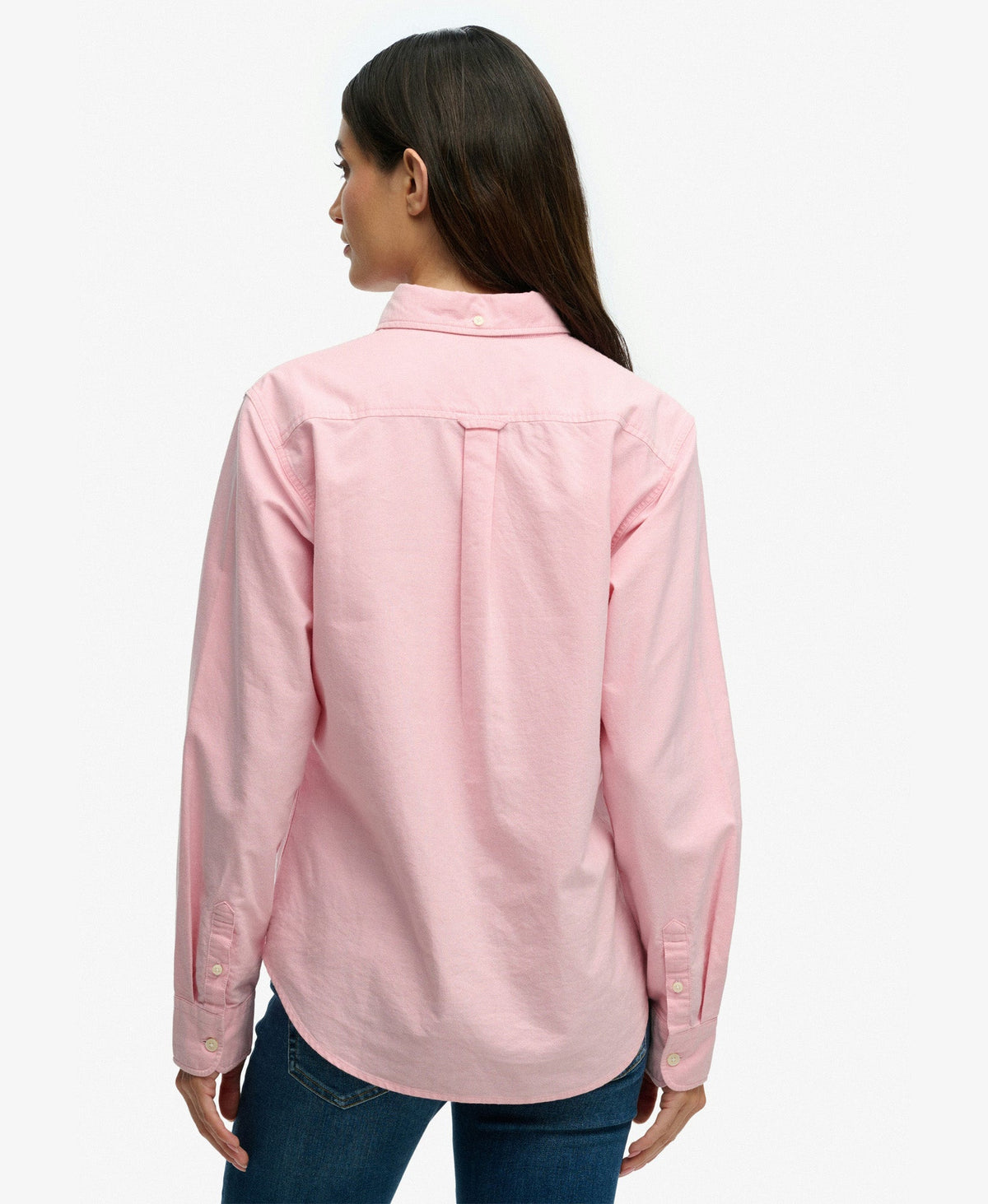 Slim Oxford Long Sleeve Shirt | City Pink Chambray Oxford