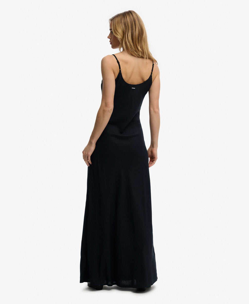 Bias Slim Fit Cut Maxi Slip Dress | Black