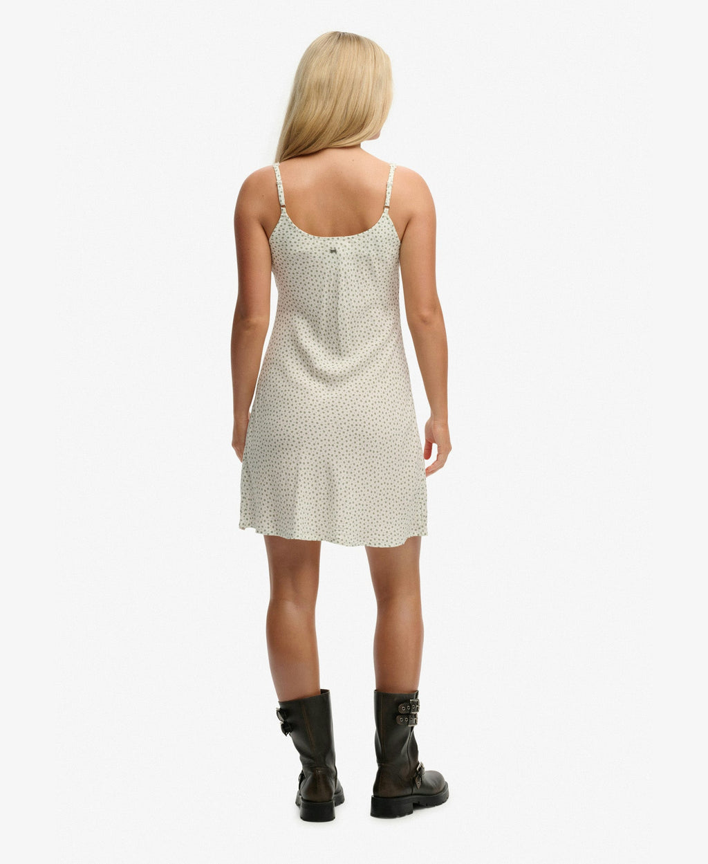 Printed Slim Fit Cami Mini Dress | Light Jade Green Ditsy Hearts