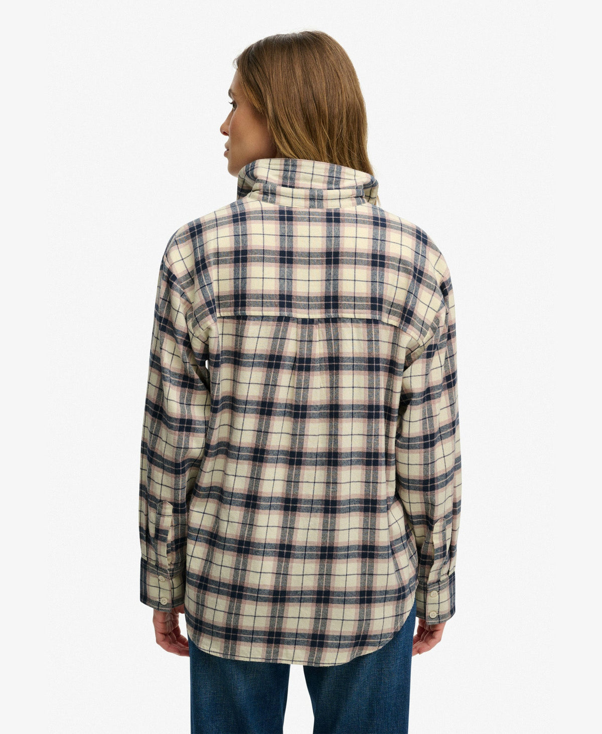 Check Flannel Relaxed Shirt | Off White Mix Check