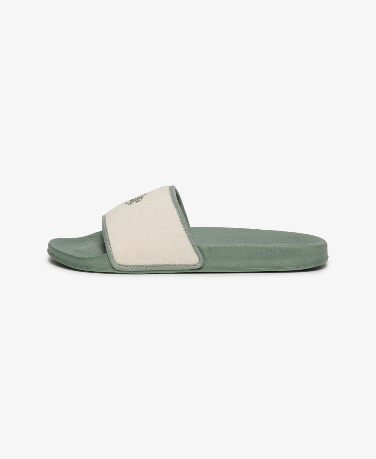 Towelling Pool Slide | Light Jade Green/Off White