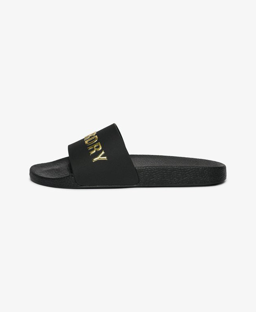 Premium Metallic Pool Slide | Black/Gold