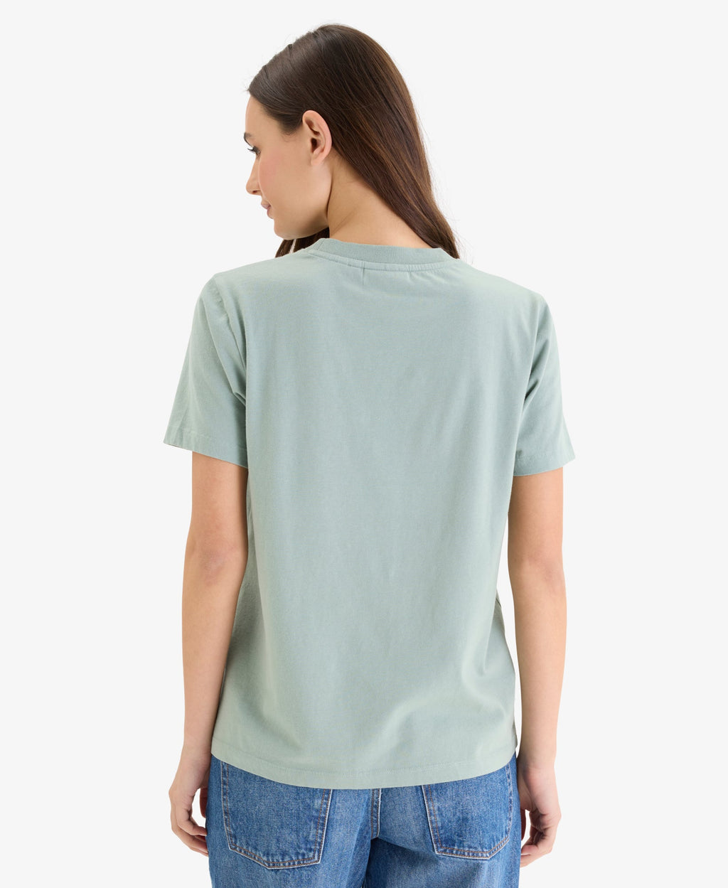 Essential Logo Embroidered Tee | Light Jade Green