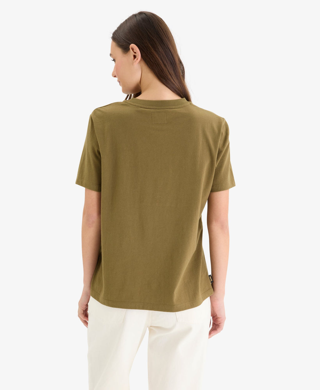Luxe Metallic Logo Relaxed Tee | Khaki