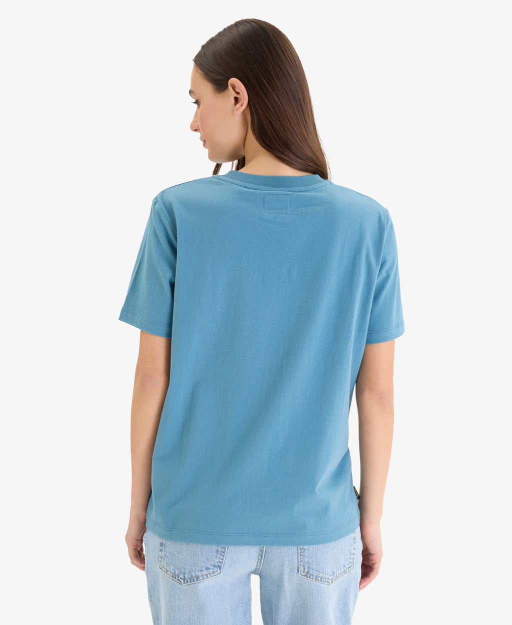 Luxe Metallic Logo Relaxed Tee | Aegean Blue