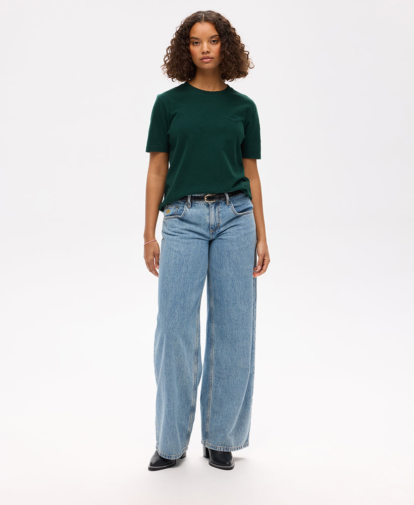Essential Logo Embroidered Tee | Enamel Green
