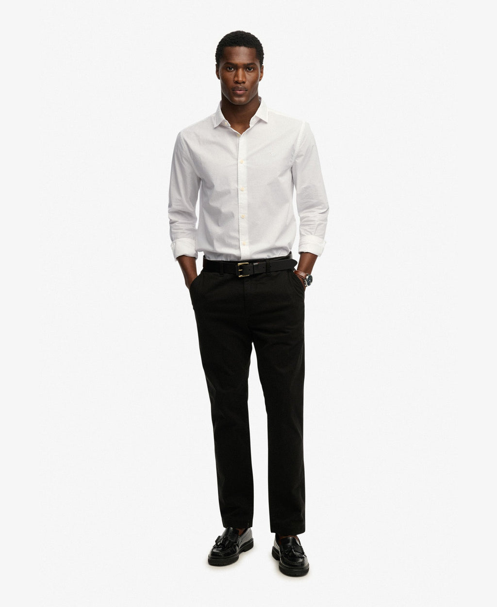 Cut Away Poplin Long Sleeve Shirt | Optic