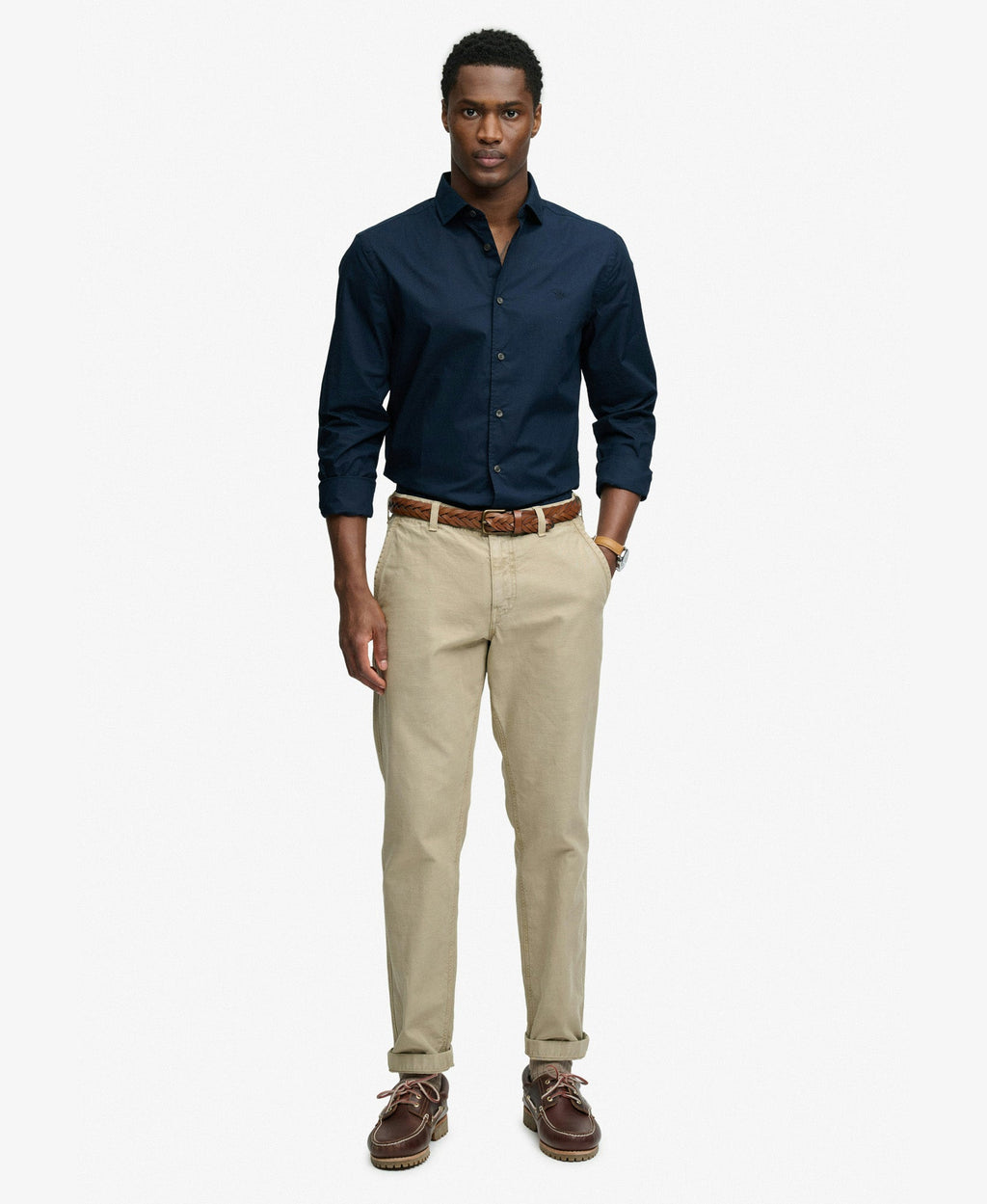 Cut Away Poplin Long Sleeve Shirt | Eclipse Navy
