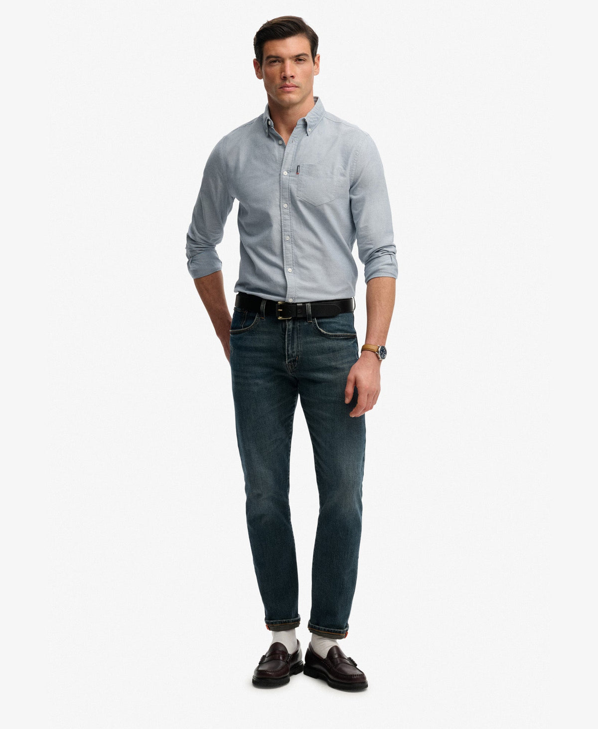 Essentials Oxford Shirt | Deep Blue Chambray