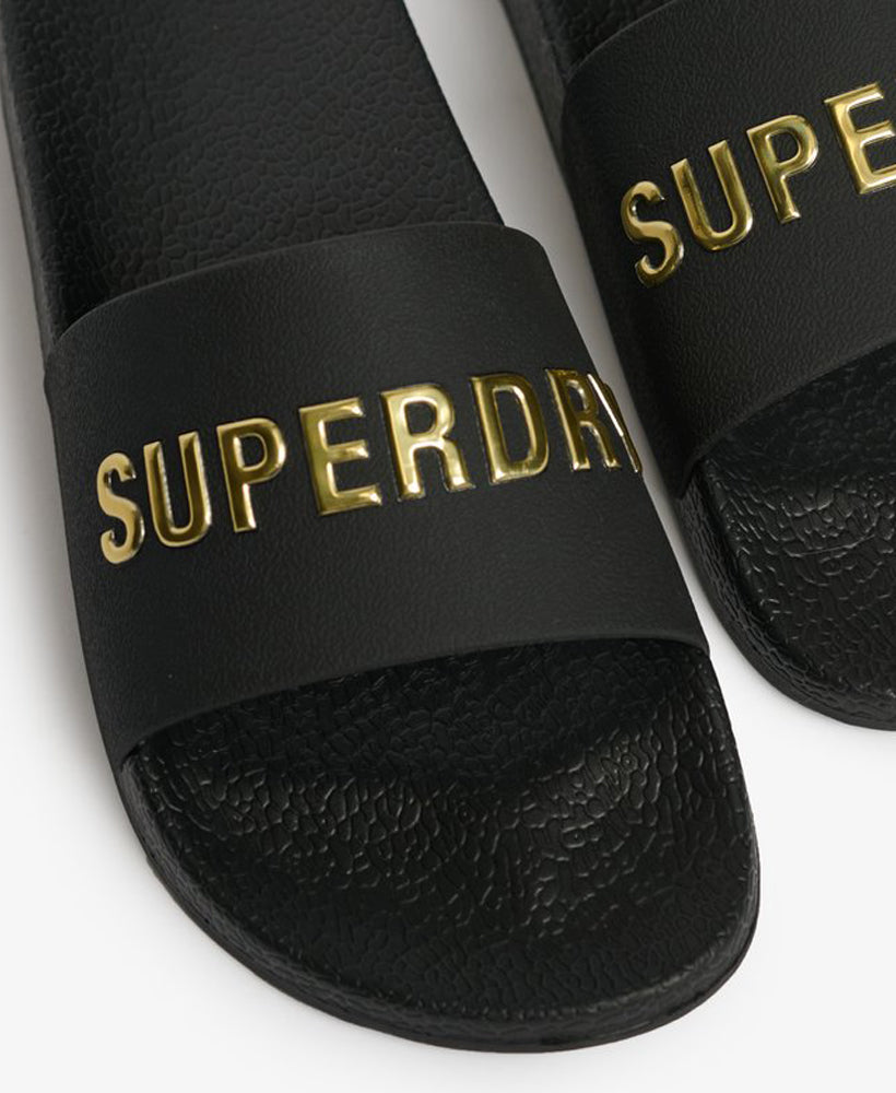 Premium Metallic Pool Slide | Black/Gold