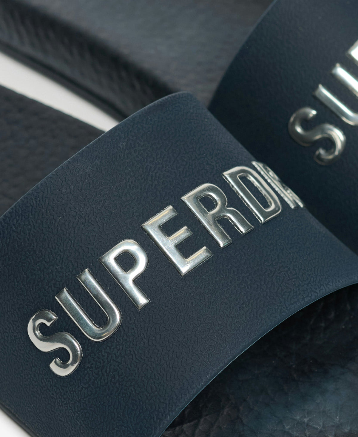 Premium Metallic Pool Slide | Blueberry Navy/Silver