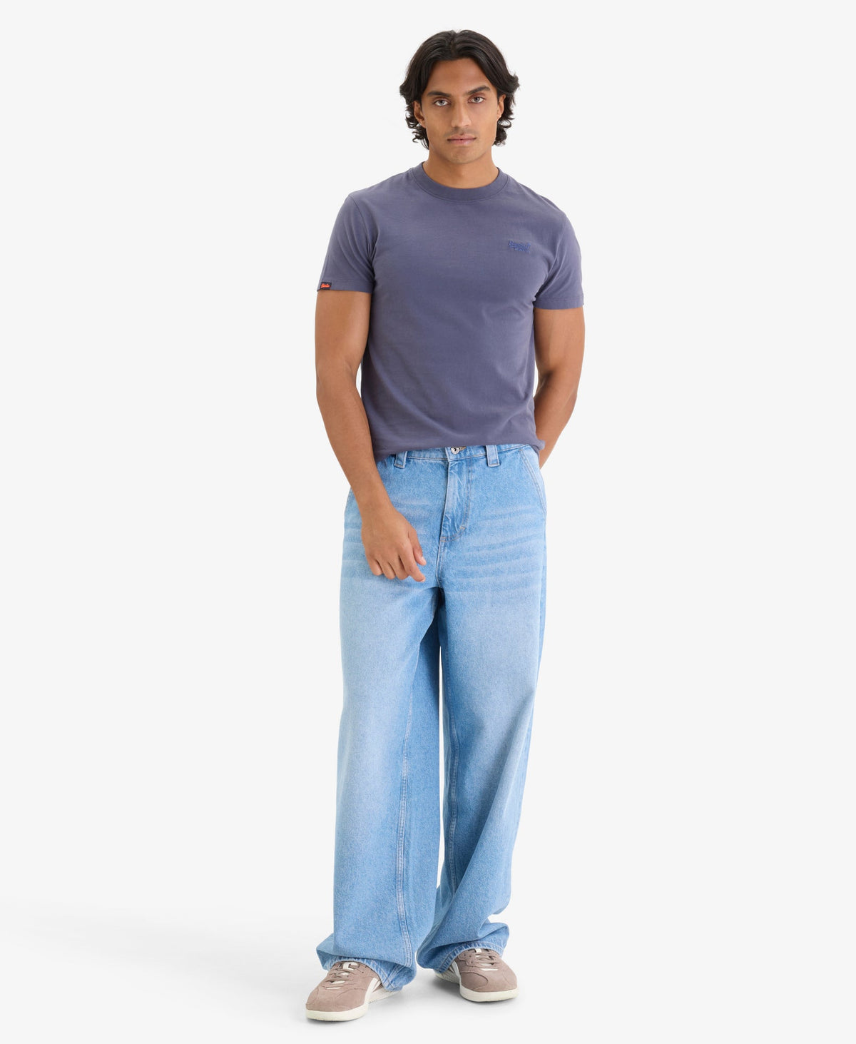 Essential Logo Embroidered Slim Fit Tee | Greystone