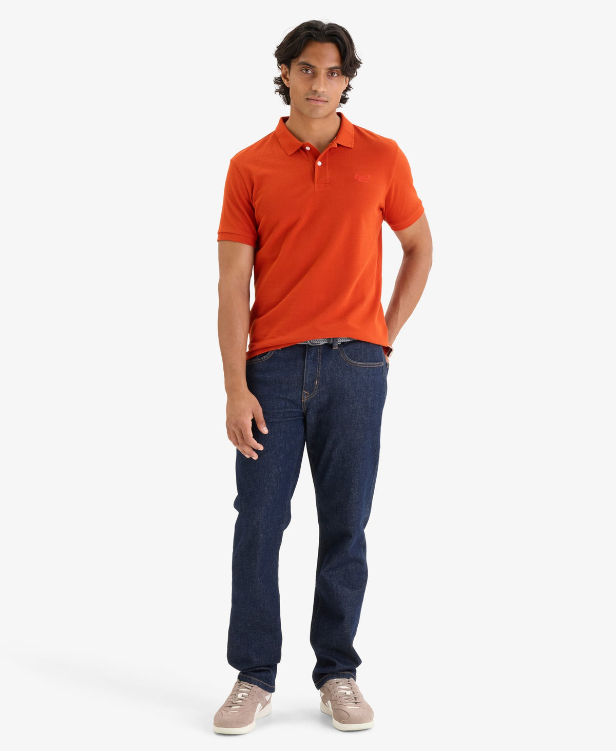 Classic Pique Polo | Denim Co Rust Orange