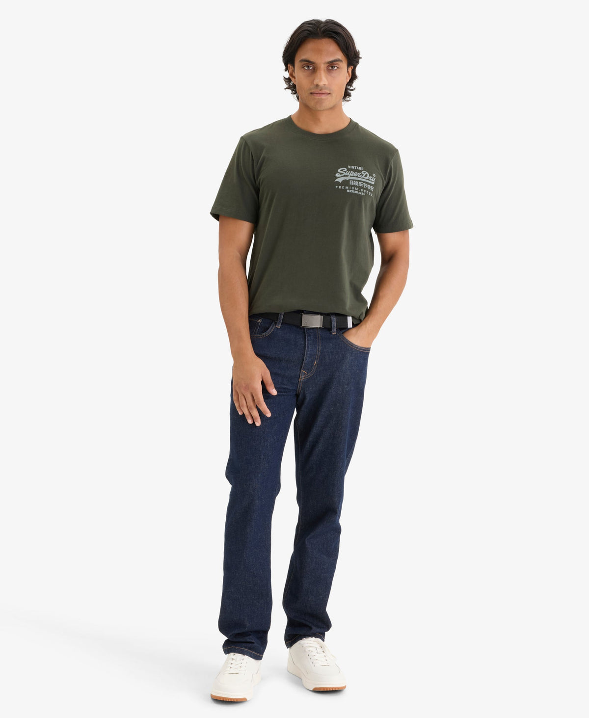 Vintage Logo Chest Tee | Surplus Goods Olive Green
