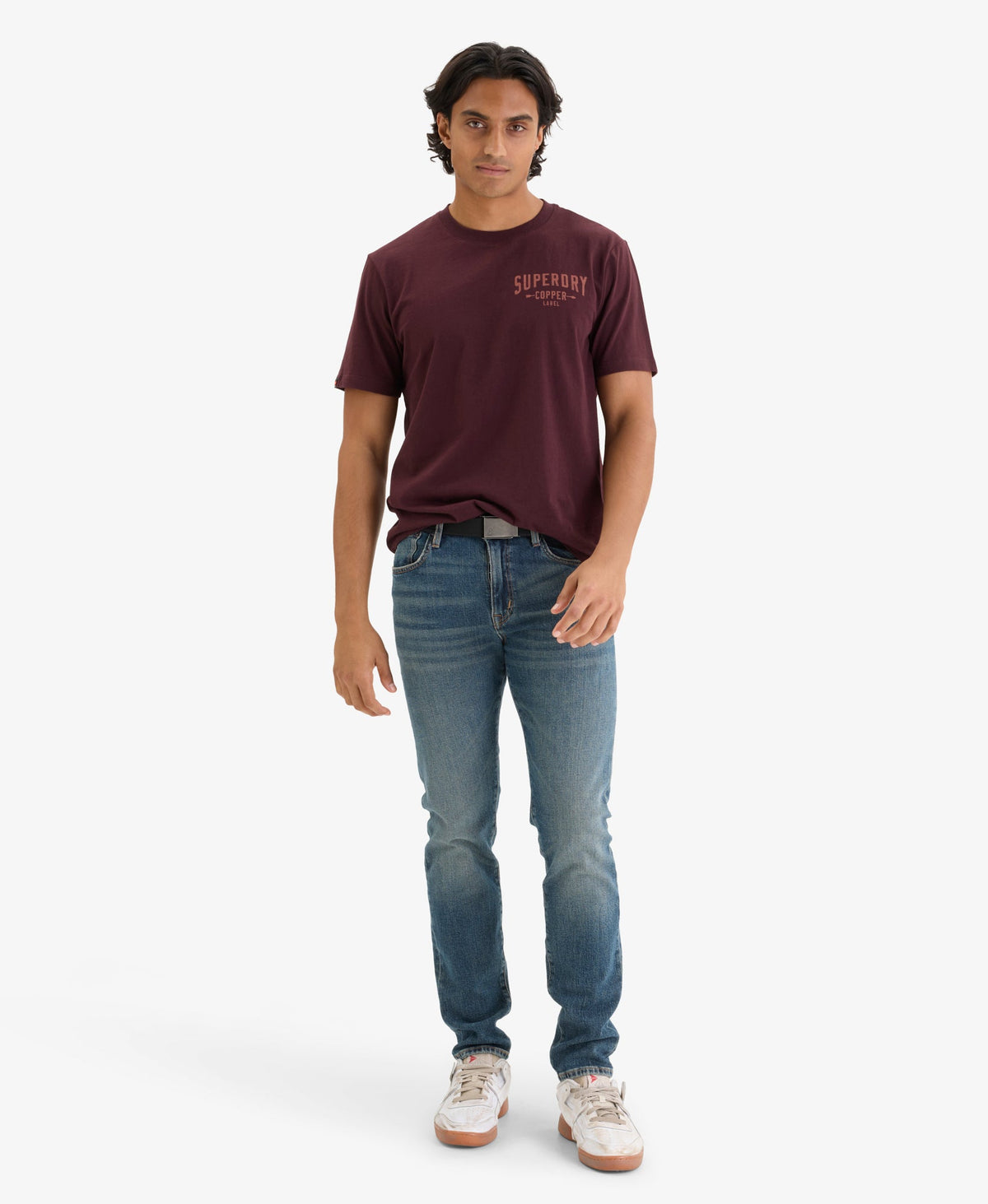 Copper Label Chest Tee | Rich Deep Burgundy