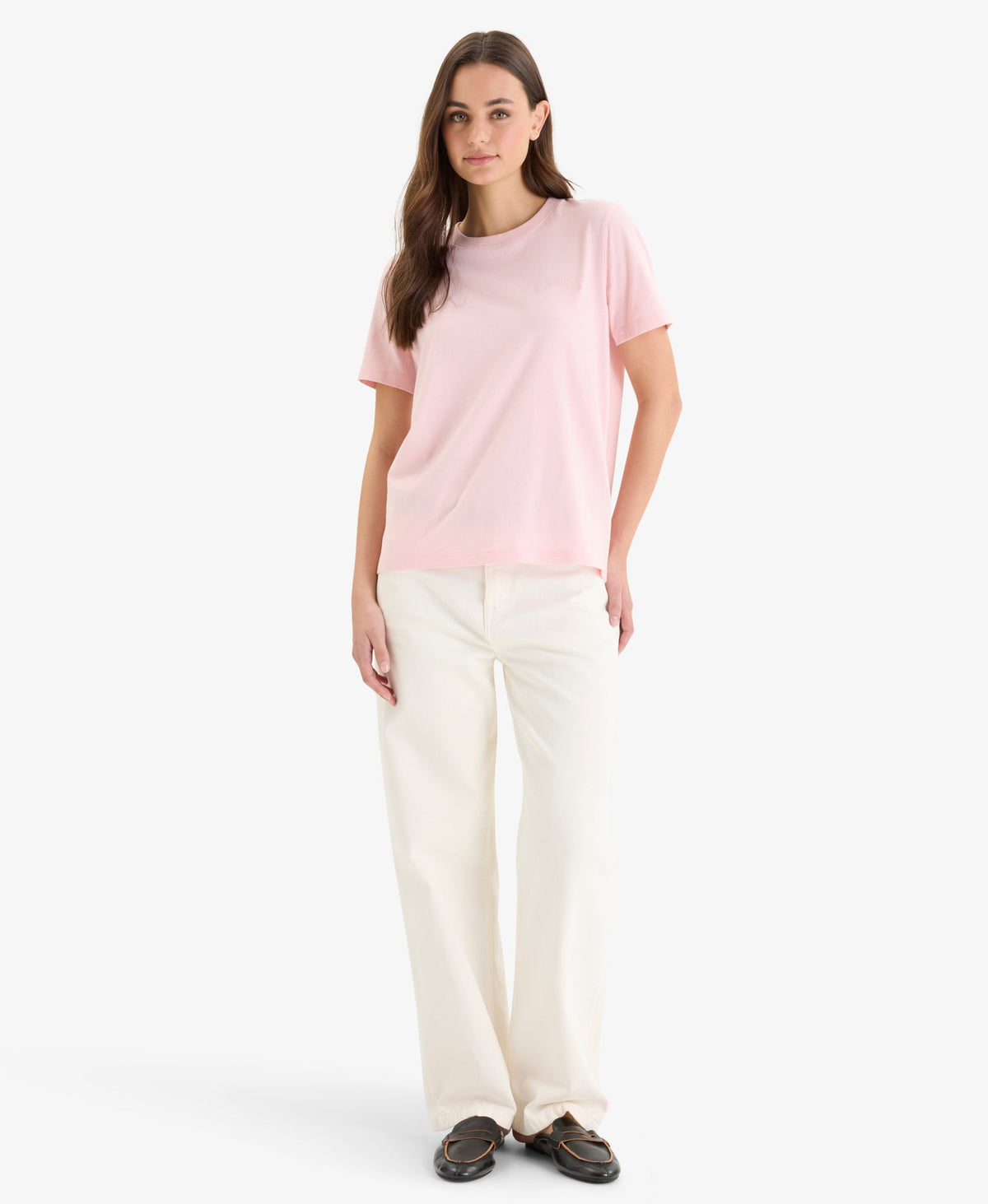 Essential Logo Embroidered Tee | Pale Rose Pink