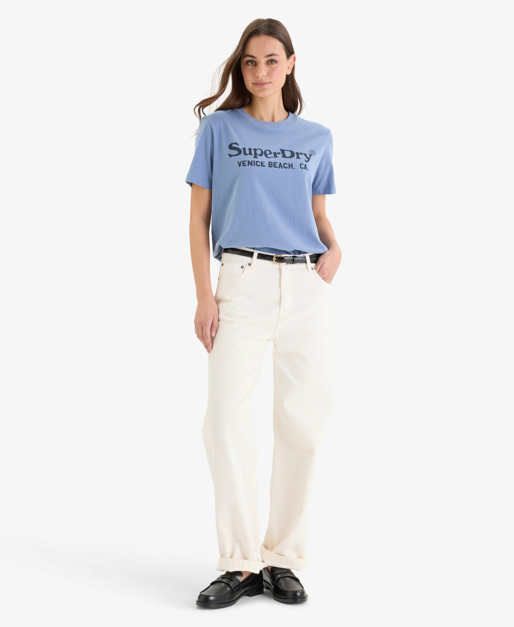 Venue Metallic Graphic Tee | Tidal Blue