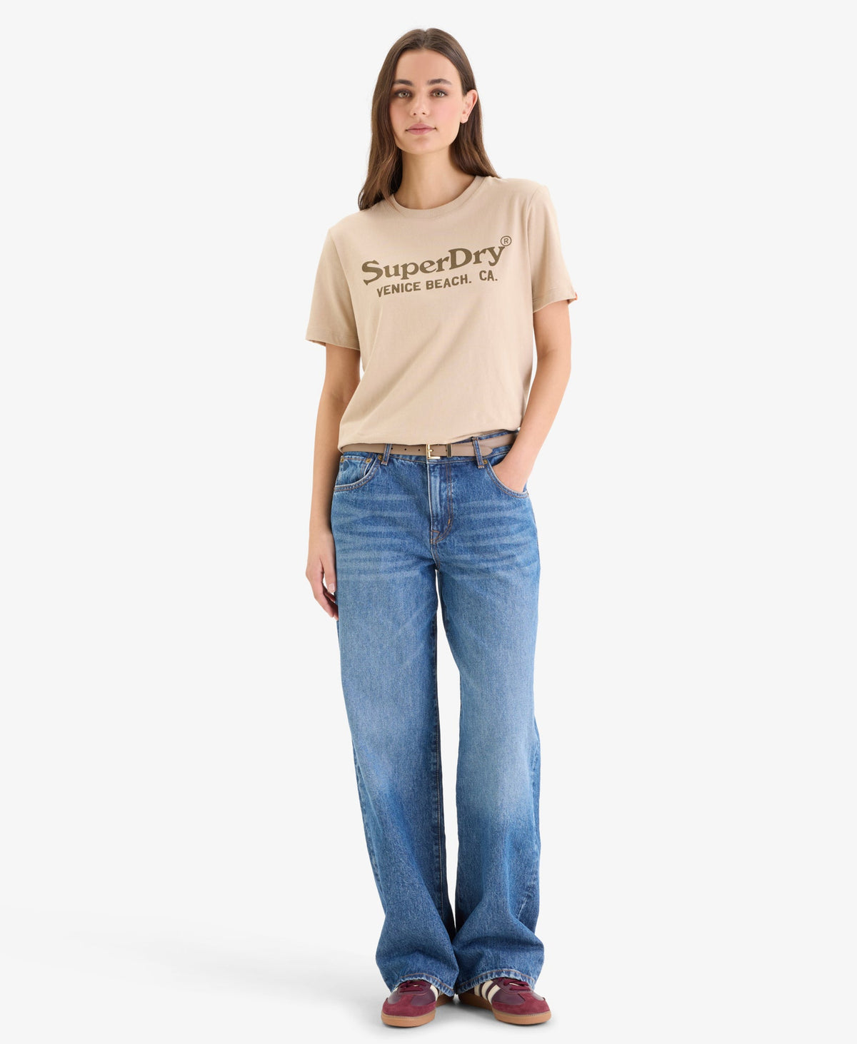 Venue Metallic Graphic Tee | Humis Beige