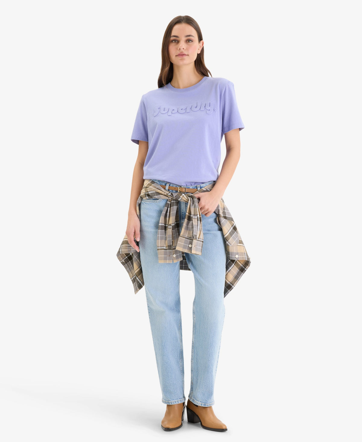 Embossed Logo Graphic Tee | Dull Purple
