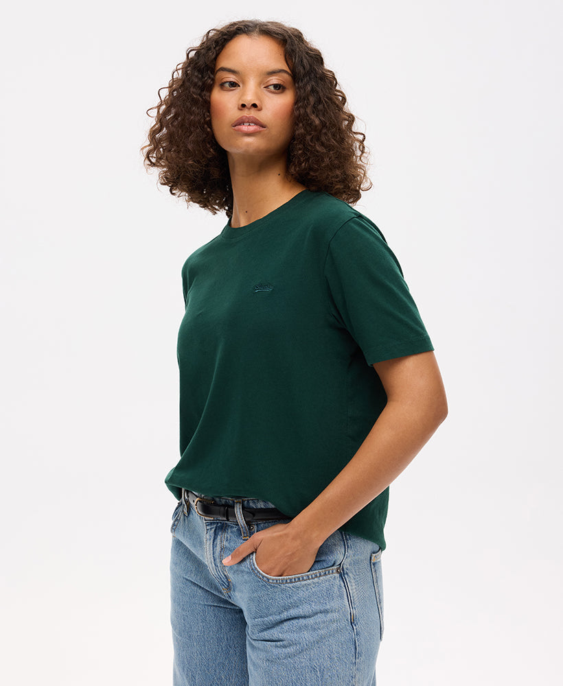 Essential Logo Embroidered Tee | Enamel Green