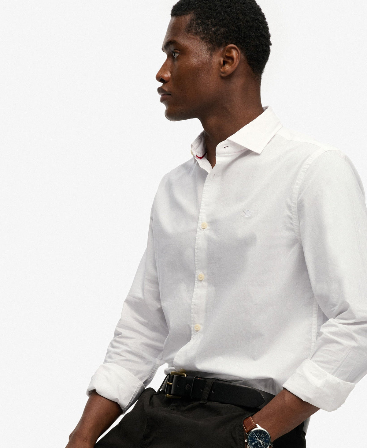 Cut Away Poplin Long Sleeve Shirt | Optic