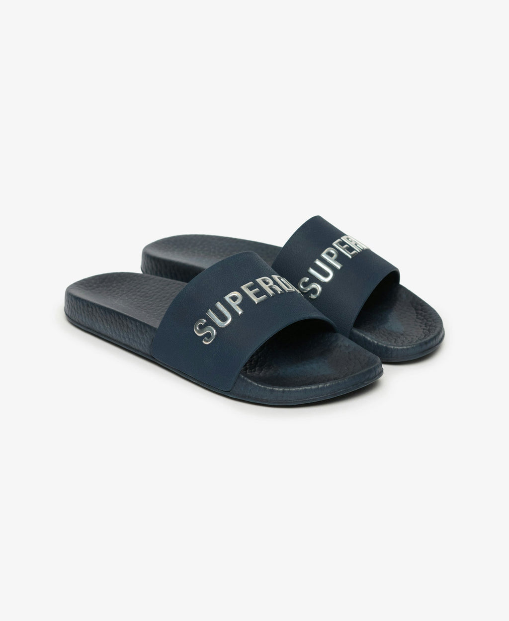 Premium Metallic Pool Slide | Blueberry Navy/Silver