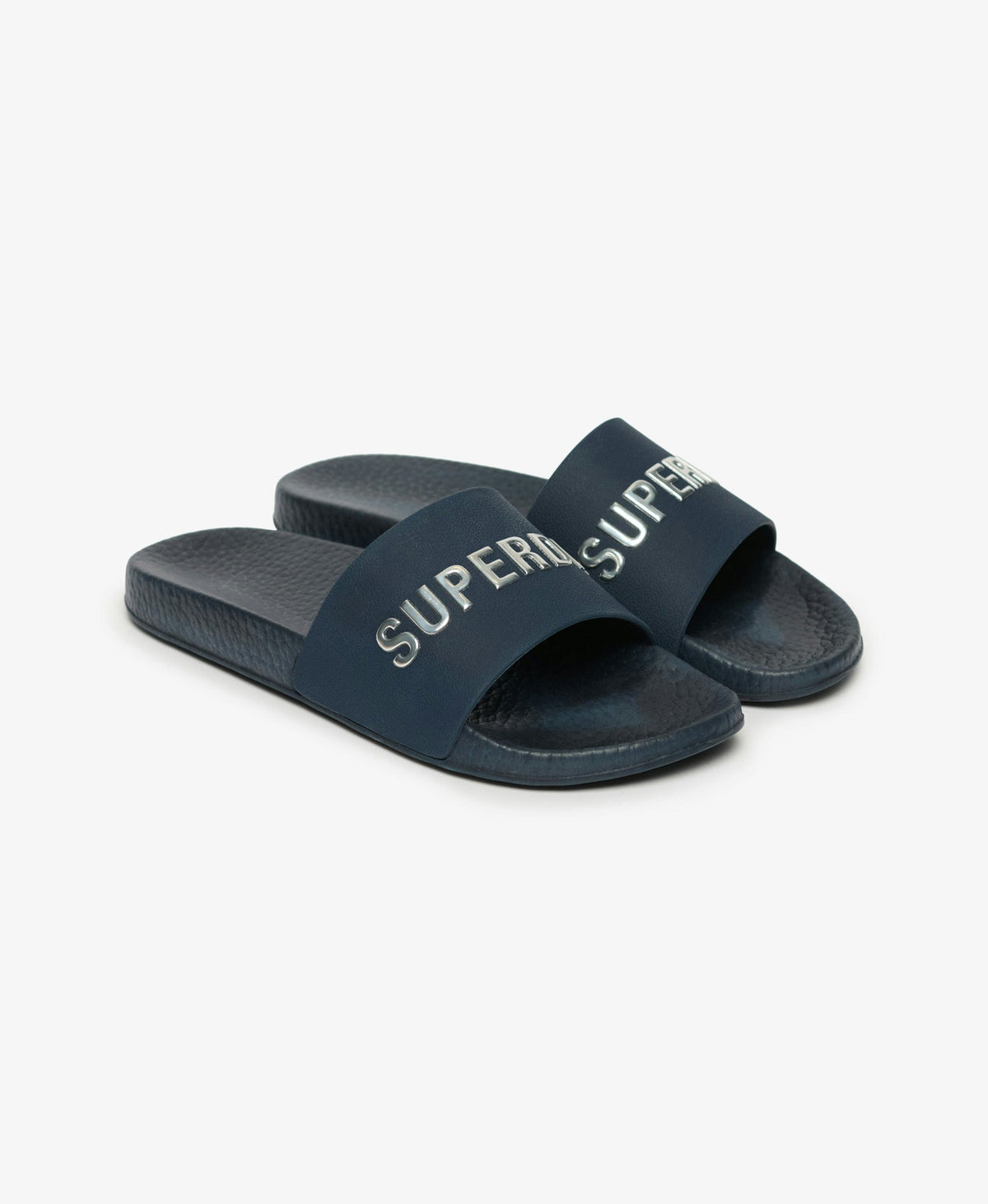 Premium Metallic Pool Slide | Blueberry Navy/Silver